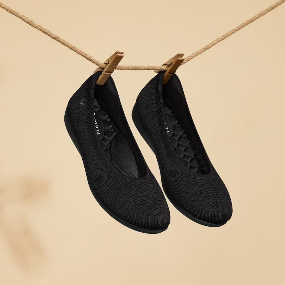 Vivaia Claire Walker Walking Comfort WTR Repellent Casual Flats Black 8.5